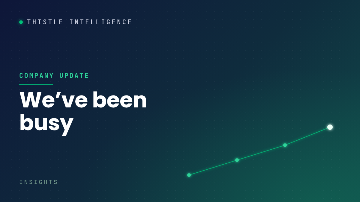 Thistle Intelligence company update — new site, two new services, and an alpha on the way.